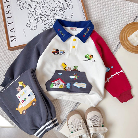 Animal Truck Adventure Set – Fleece Polo & Jogger Pants