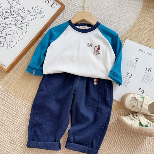 Color-block Puppy Tee