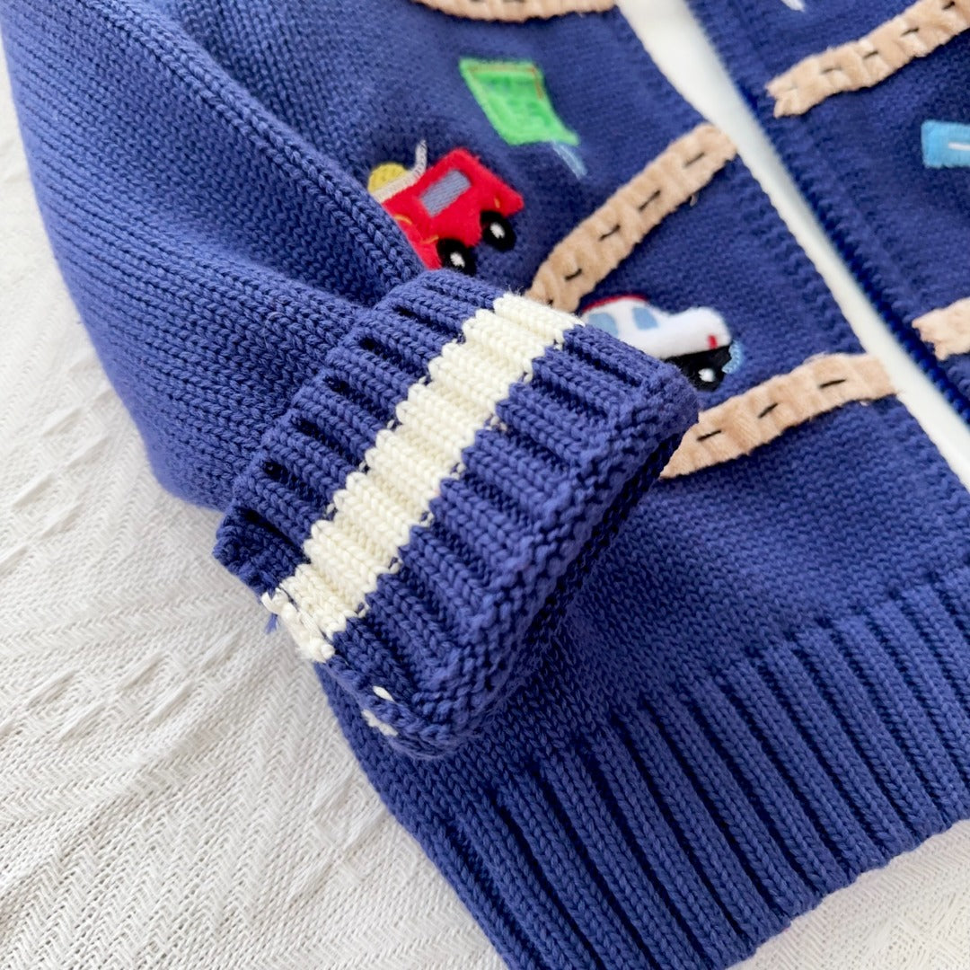 Track & Stripe Knit Cardigan