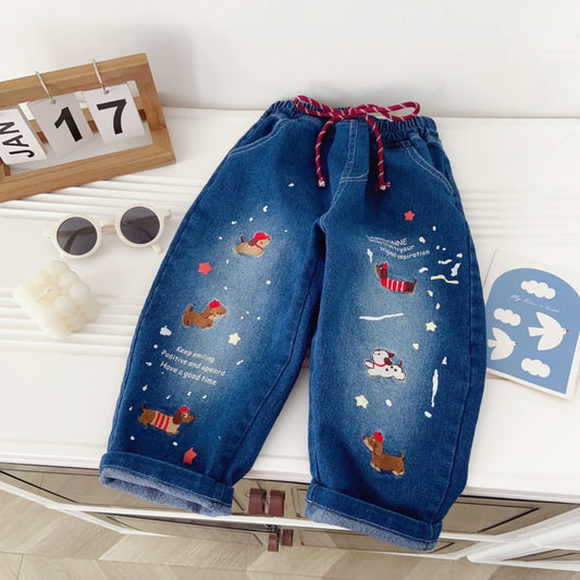 Smiling Dachshund Denim Pants