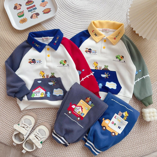 Animal Truck Adventure Set – Fleece Polo & Jogger Pants