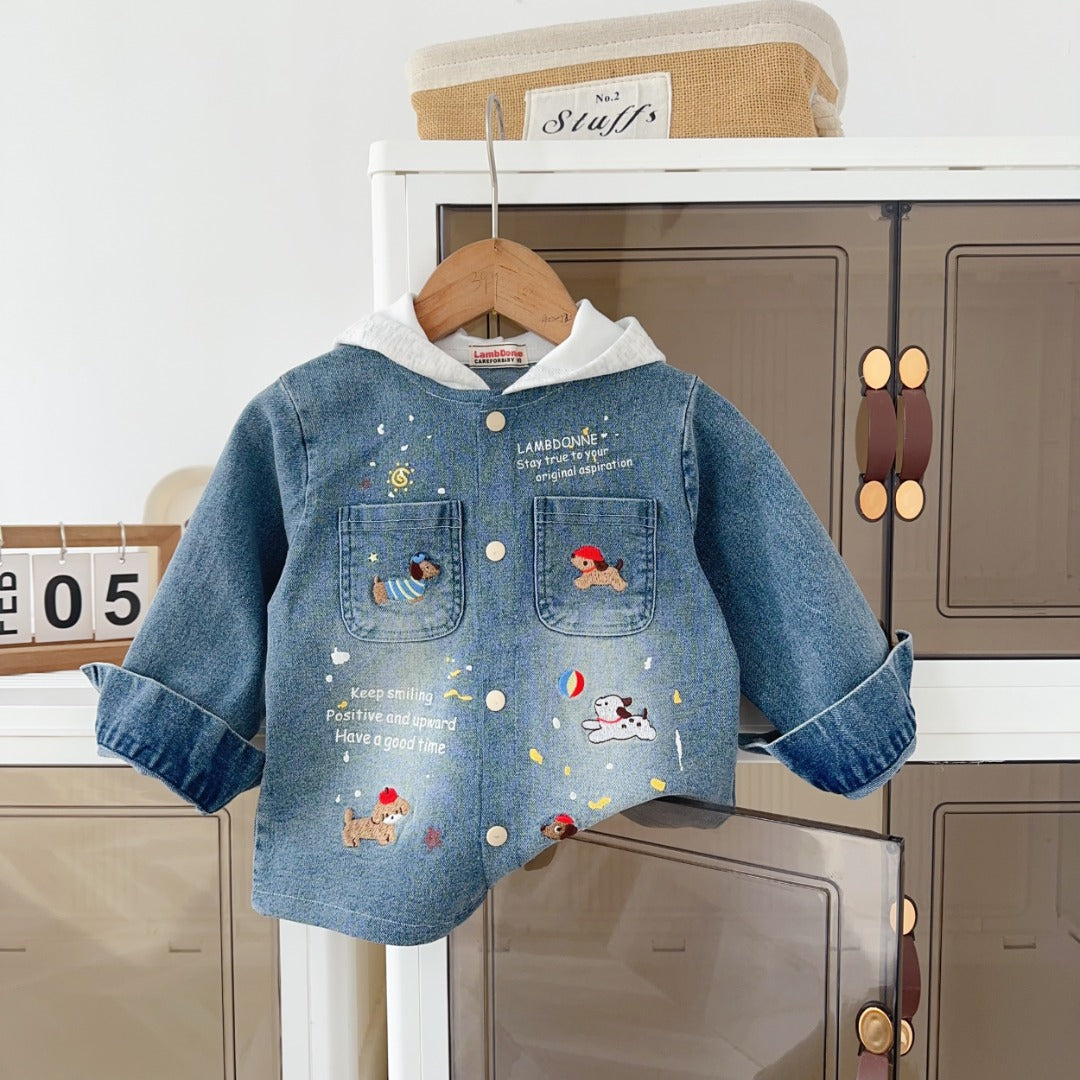 Dachshund Hooded Denim Jacket