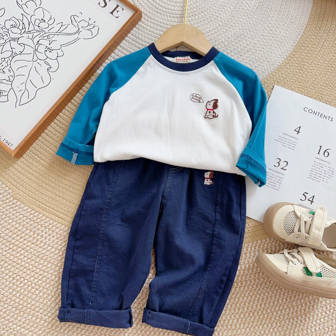 Color-block Puppy Tee