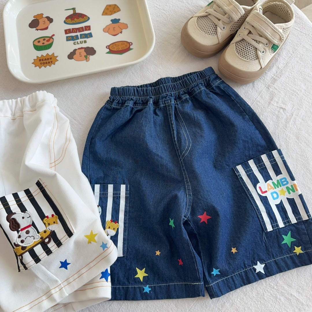 Puppy & Stars Pocket Shorts