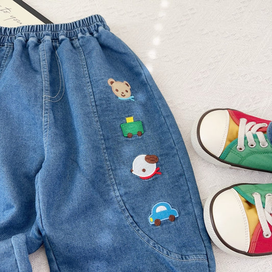 Happy Steps Denim Cuff Joggers