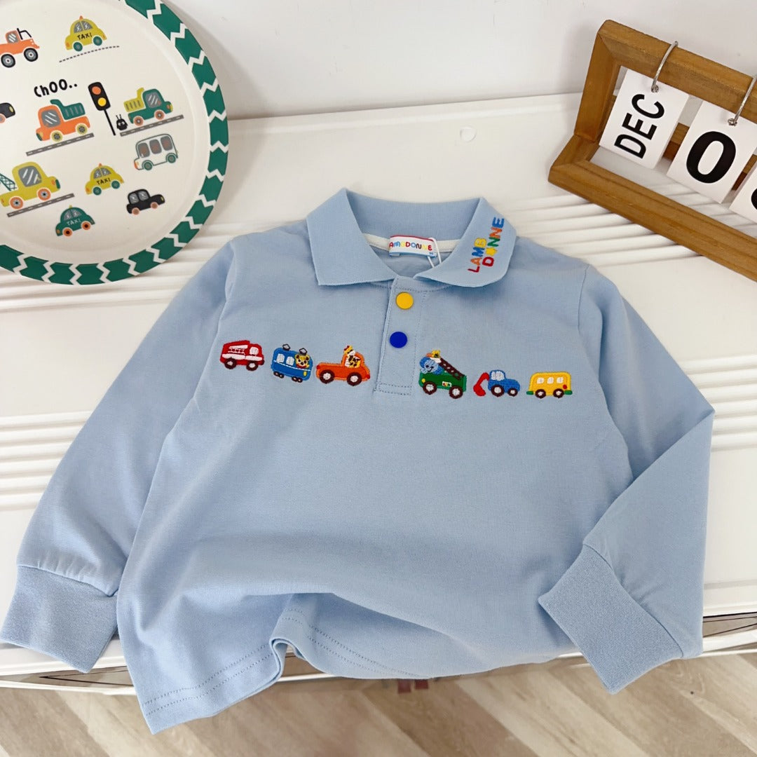 Vehicle Parade Long Sleeve Polo