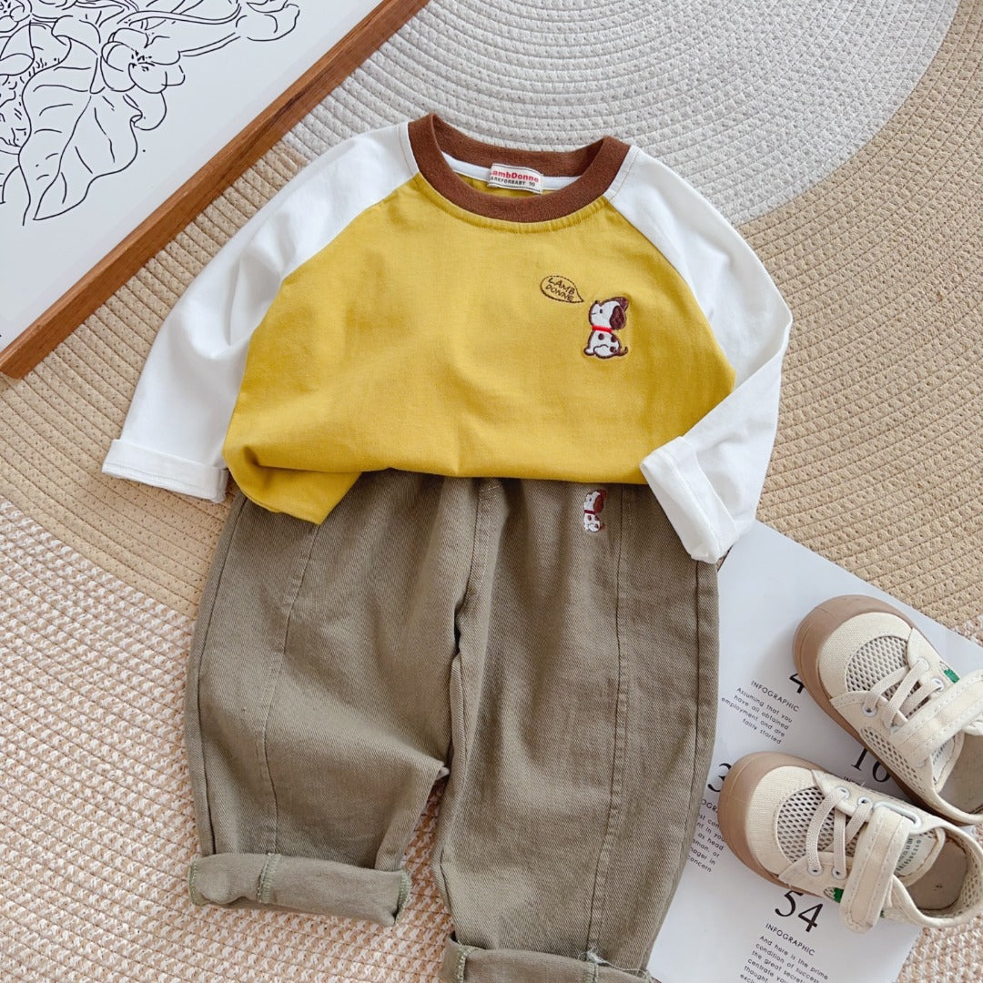 Color-block Puppy Tee