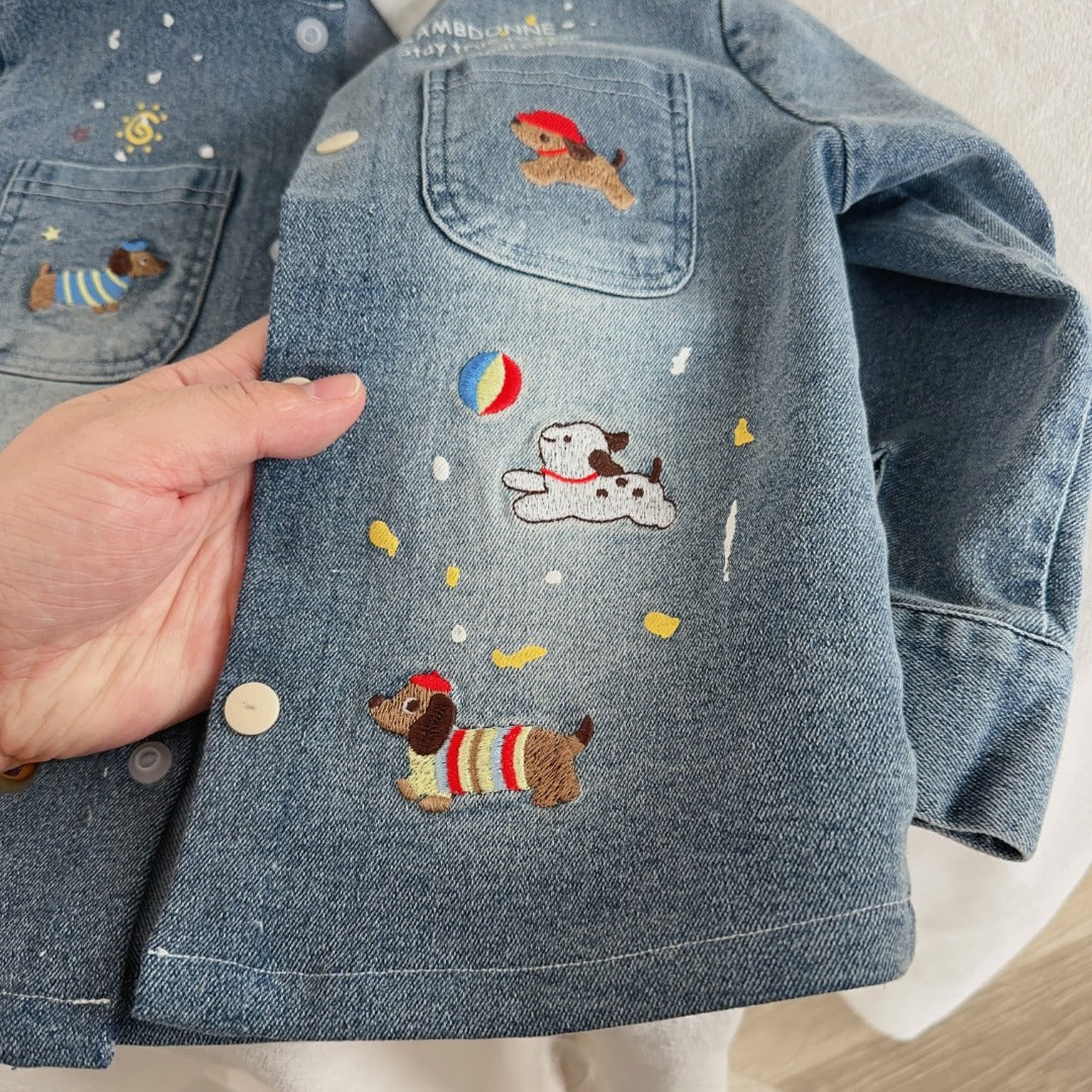 Dachshund Hooded Denim Jacket