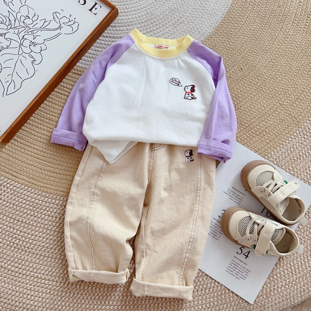 Color-block Puppy Tee