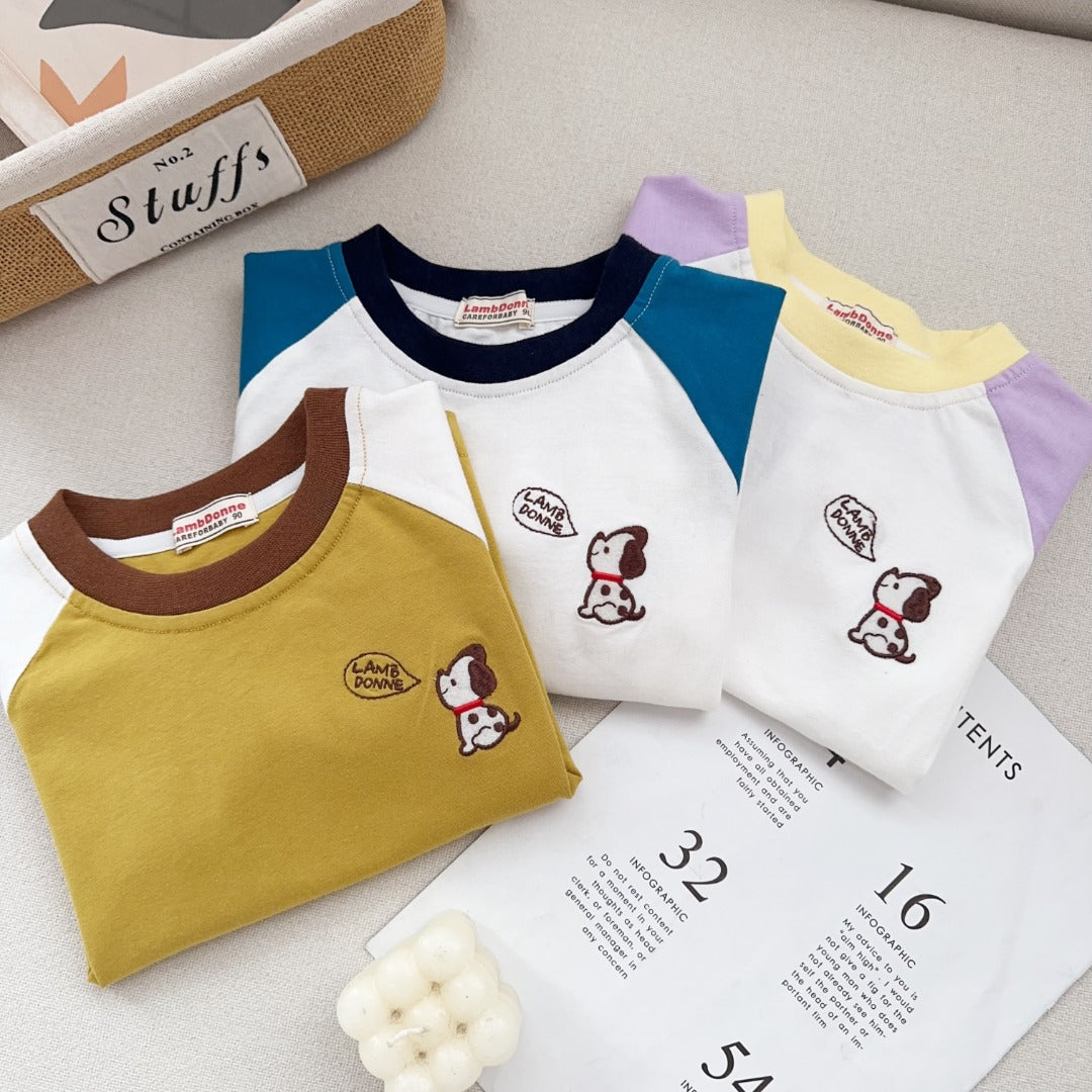 Color-block Puppy Tee