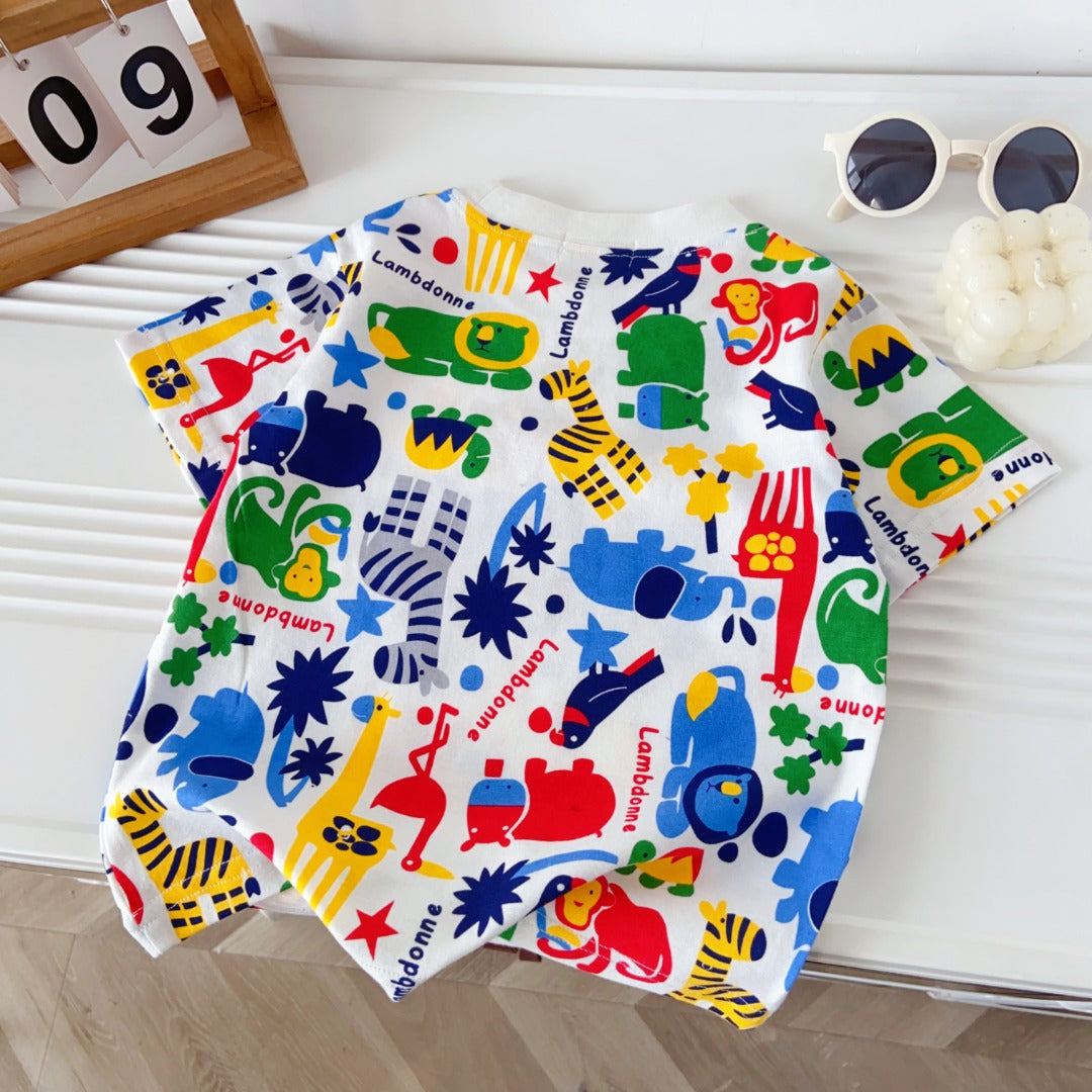 Rainbow Jungle Tee / Happy Zoo Tee