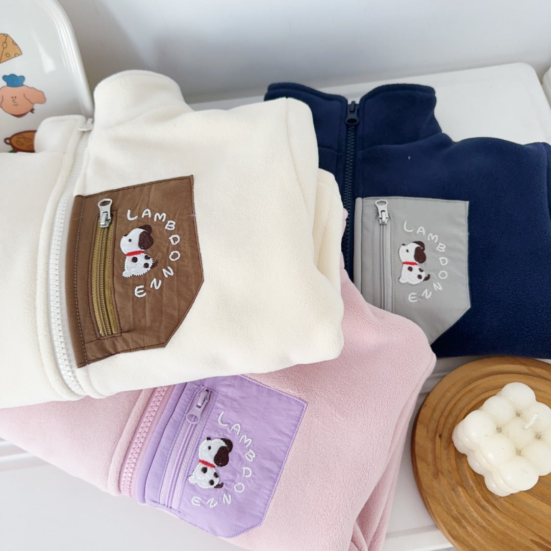Puppy Pocket Fleece Zip-Up