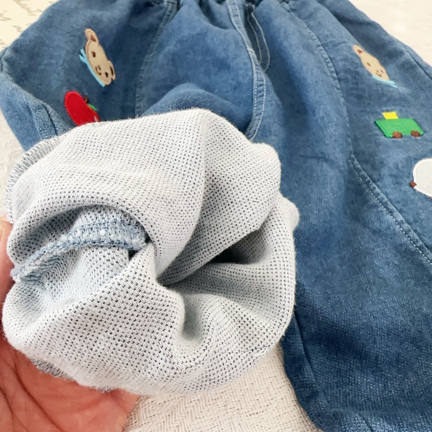 Happy Steps Denim Cuff Joggers