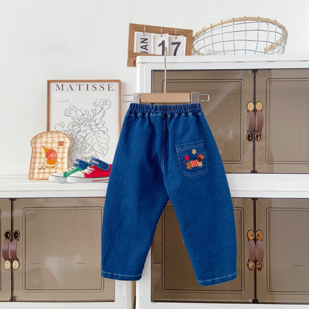 Smiling Dachshund Denim Pants