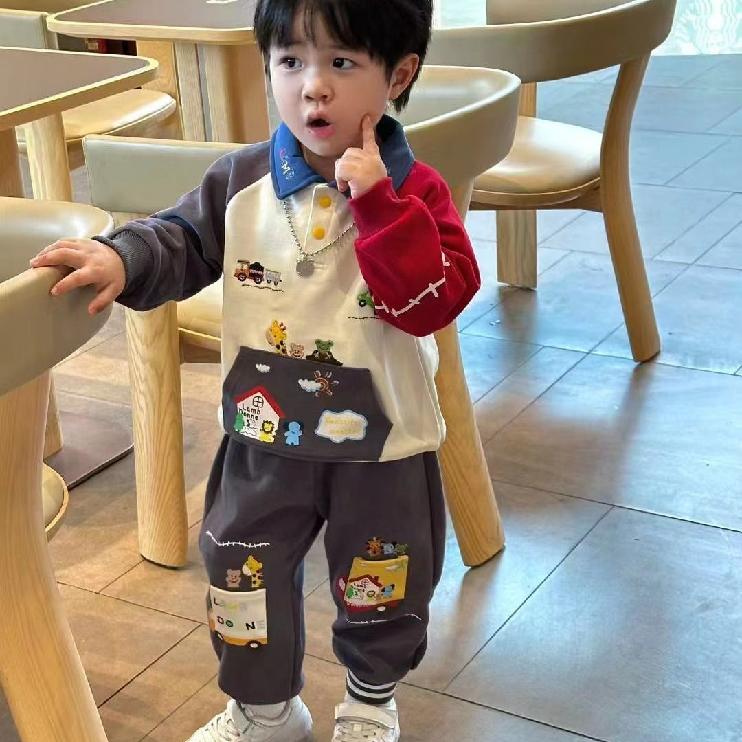 Animal Truck Adventure Set – Fleece Polo & Jogger Pants