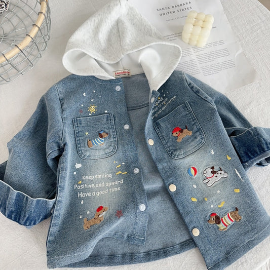 Dachshund Hooded Denim Jacket
