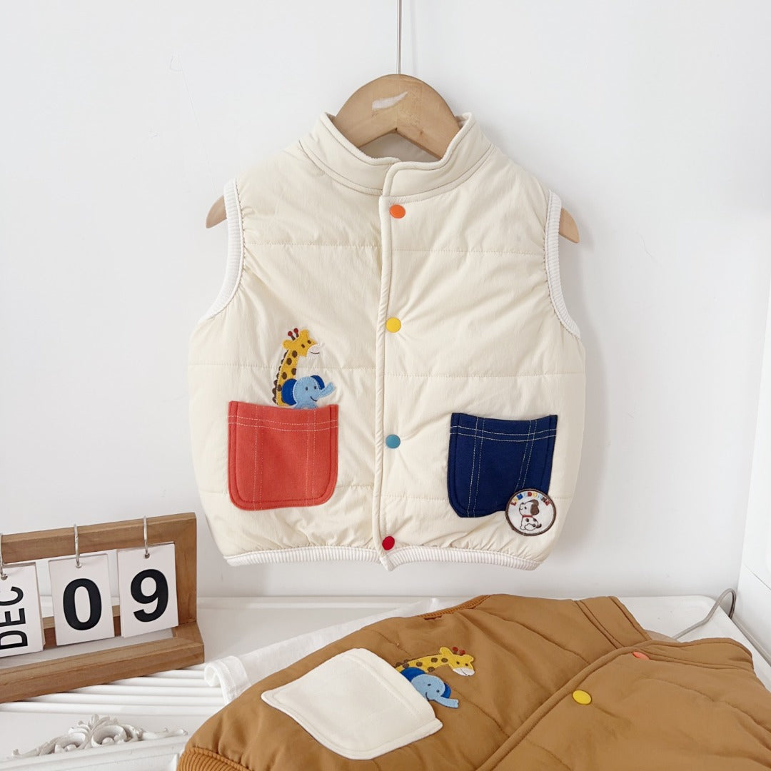 Animal Pocket Puffer Vest