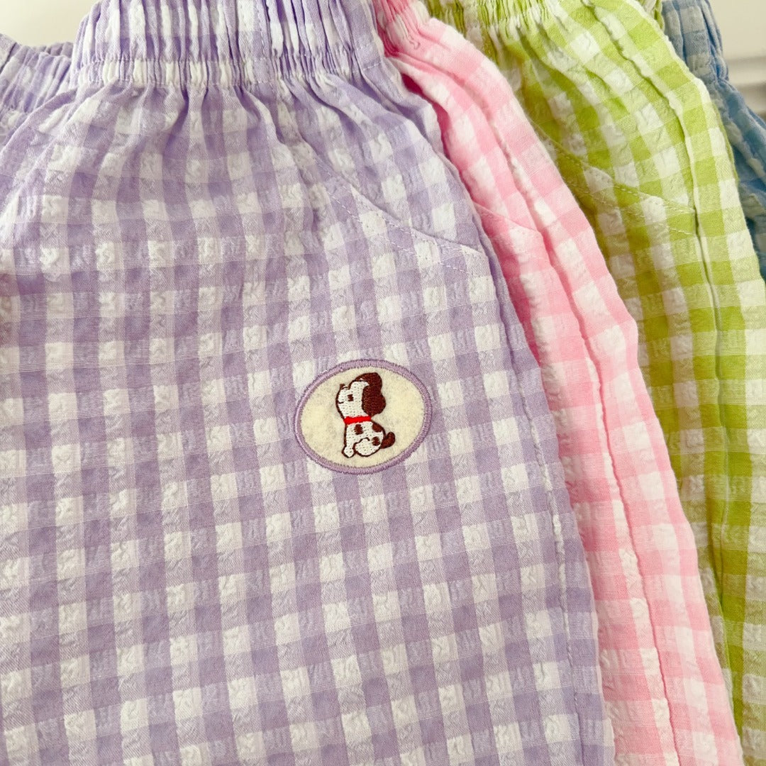 Gingham Pup Lounge Pants