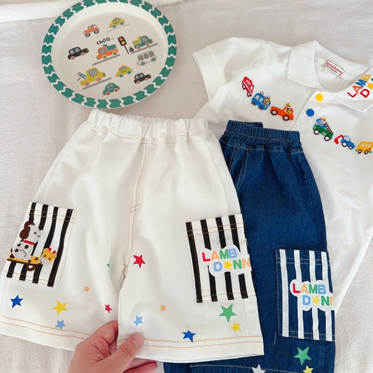 Puppy & Stars Pocket Shorts