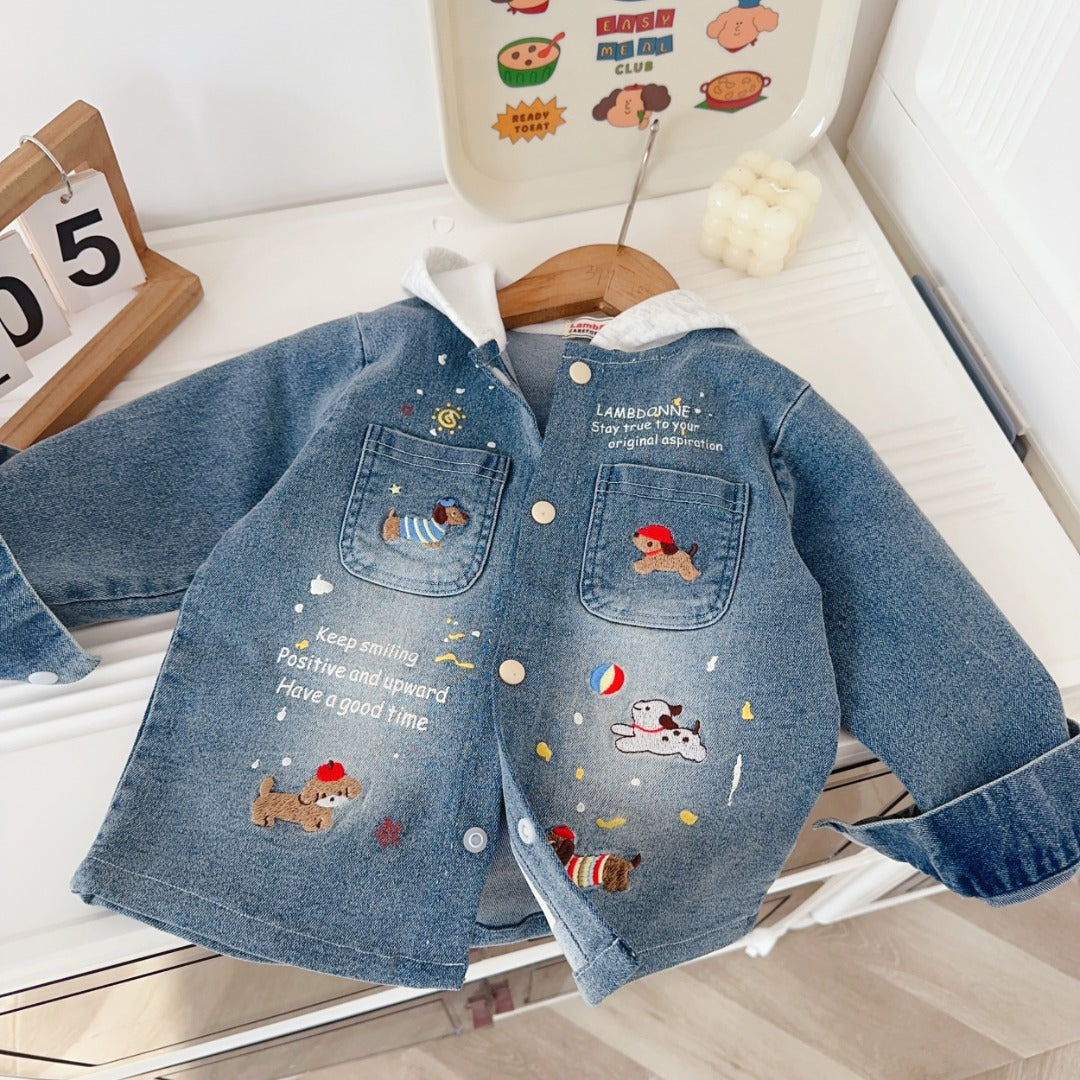 Dachshund Hooded Denim Jacket